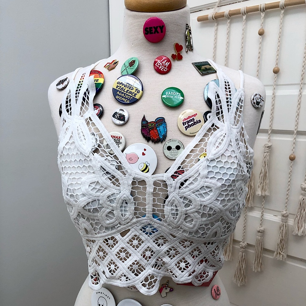 White Lacy Bohemian Bralette